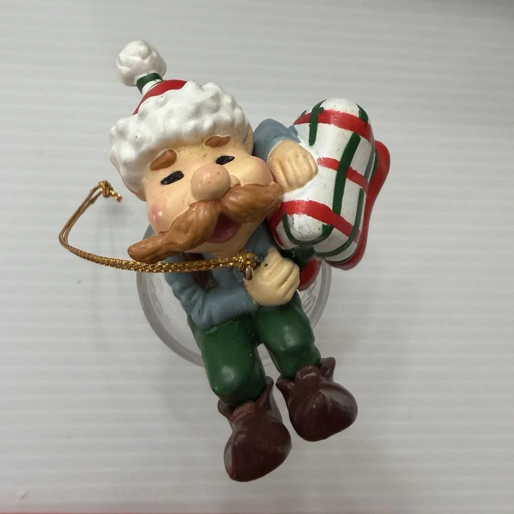 Vintage 90s Coca Cola Elf In Coke Glass Christmas Ornament Holiday Soda